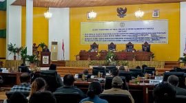 Suasana rapat Paripurna IV Masa Sidang II tentang Penyampaian Catatan Rekomendasi Terhadap LKPJ Bupati Mimika di Gedung DPRD Mimika, Jumat (22/7/2022).