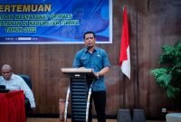 Kepala Dinas Kesehatan, Reynold Ubra menyosialisasikan program El Matador pada sebuah pertemuan di Ballroom Hotel Grand Tembaga, Kamis (13/10/2022).