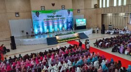 Tampak suasana kegiatan Tabligh Akbar HUT ke-26 Kabupaten Mimika di Graha Eme Neme Yauware, Selasa (25/10/2022).