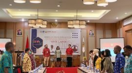 Tampak suasana kegiatan bimtek implementasi SP4N Lapor oleh Diskominfo Mimika di hotel Grand Mozza Timika, Kamis (27/10/2022).