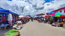 Tampak lokasi eks Pasar Swadaya, Jalan Bayangkara, Kelurahan Koperapoka, Mimika, Papua pada Senin (7/11/2022) siang.