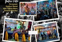 perayaan ibadah syukur Natal 2022 dan Tahun Baru 2023 di Jalan Kesehatan, Timika, Papua Tengah, Sabtu (14/1/2023).