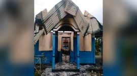 Tampak salah satu gedung SD Inpres YPK Metanoia yang diklaim telah dibakar oleh pasukan TPNPB KODAP XVI Yahukimo pimpinan Brigjen Elkius Kobak, Senin (13/3/2023)