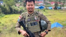 Briptu Agung, anggota Brimob yang gugur dalam kontak tembak di Pegunungan Bintang, Papua Pegunungan, Senin (28/9/2023). (Foto: Istimewa/Satgas Humas Operasi Damai Cartenz 2023)