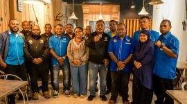 Foto bersama DPD I KNPI Papua Tengah dan panitia lokal Rapimpurda perdana. (Foto: Galeri Papua/Endy Langobelen)