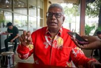 Johannes Rettob, Ketua Umum KONI Mimika terpilih pada Muskorcab. (Foto: Galeri Papua/Endy Langobelen)