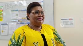 Kepala Dinas Tanaman Pangan, Holtikultura, dan Perkebunan Kabupaten Mimika, Alice Irene Wanma. (Foto: Galeri Papua/Moh. Wahyu Welerubun)