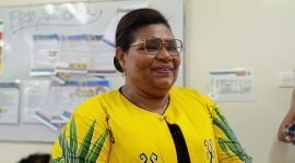 Kepala Dinas Tanaman Pangan, Holtikultura, dan Perkebunan Kabupaten Mimika, Alice Irene Wanma. (Foto: Galeri Papua/Moh. Wahyu Welerubun)