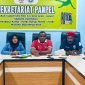 Konferensi pers KONI Provinsi Papua Tengah bersama panitia pelaksana Kualifikasi PON XXI 4 Provinsi DOB, Minggu (21/1/2024) malam. (Foto: Galeri Papua/Endy Langobelen) 