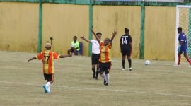 Selebrasi kapten tim Papua Tengah, Leni Laila Gombo (13), usai menjebol gawang Papua Selatan. (Foto: Istimewa/Media Officer Panpel)