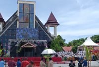 Perayaan Peringatan HUT ke-169 Pekabaran Injil di Tanah Papua, Senin (5/2/2024) di Pulau Mansinam, Kabupaten Manokwari, Papua Barat. (Foto: Galeri Papua/Rahmat Julaini)