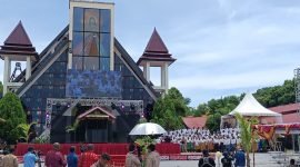 Perayaan Peringatan HUT ke-169 Pekabaran Injil di Tanah Papua, Senin (5/2/2024) di Pulau Mansinam, Kabupaten Manokwari, Papua Barat. (Foto: Galeri Papua/Rahmat Julaini)