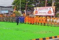 Suasana upacara peringatan HUT ke-52 Basarnas yang digelar di halaman Kantor SAR Timika. (Foto: Galeri Papua/Jefri Manehat)