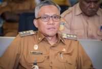 Pj Bupati Puncak Jaya, Tumiran, saat menghadiri Musrenbang RKPD tingkat Provinsi tahun 2025 di Kota Timika, Papua Tengah, Selasa (2/4/2024).  (Foto: Istimewa/Prokompim Puncak Jaya)