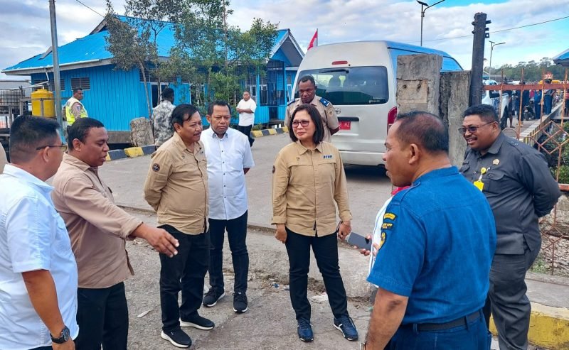 Dirjen PTPP BPN, Ir. Embun Sari, saat berkunjung ke kawasan Pelabuhan Poumako, Mimika, Papua Tengah, Rabu (15/5/2024). (Foto: Galeri Papua/Endy Langobelen)