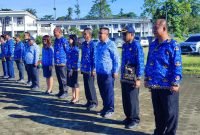 Pimpinan OPD di lingkungan Pemkab Mimika saat mengikuti apel pagi. (Foto: istimewa)