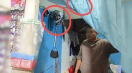 Pemilik kios, Arwin, nyaris tertembak saat KKB Paniai melepaskan tembakan ke arahnya. (Foto: Istimewa/Satgas Humas Damai Cartenz 2024) 