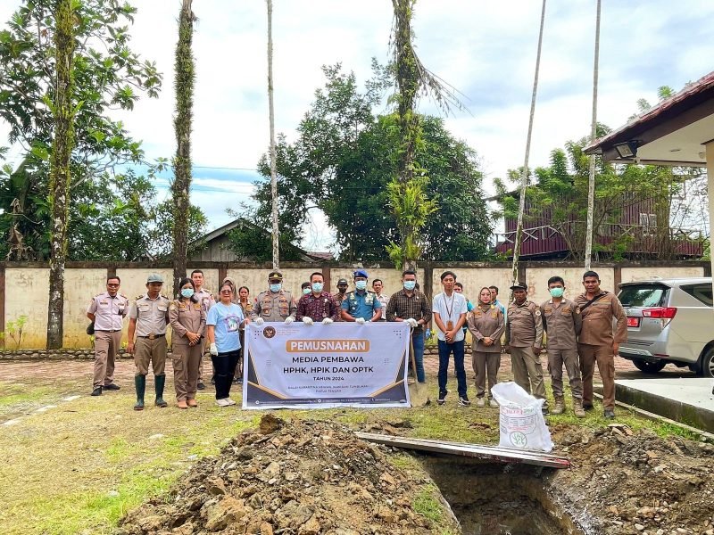 Momen pemusnahan 8 ekor kambing. (Foto: Istimewa/Balai Karantina Papua Tengah)