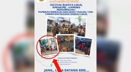 Salah satu flyer kegiatan Disparbudpora Mimika yang memuat foto milik TIFA Creative. (Foto: Istimewa)