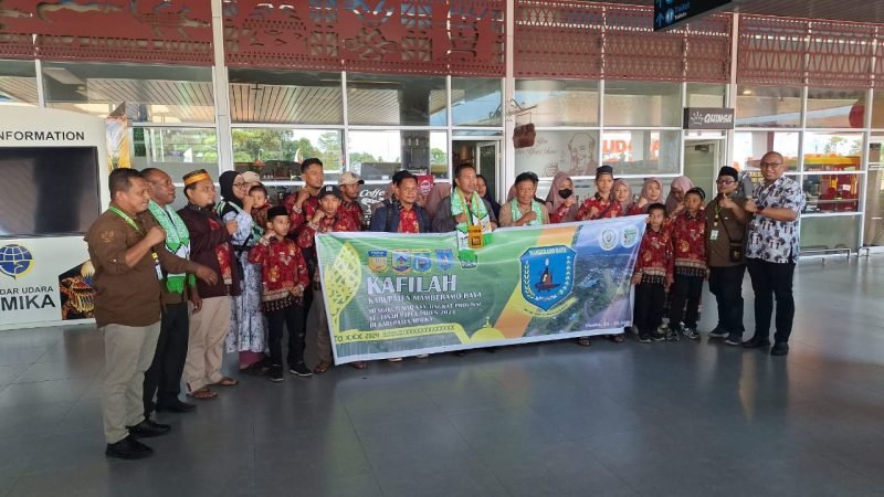 Kafilah dari Mamberamo Raya tiba di Timika. (Foto: Istimewa)