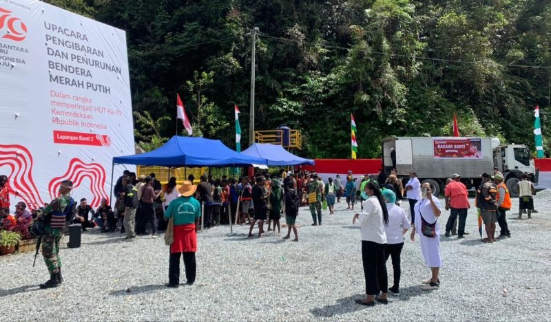Potret suasana bazar di Kampung Banti, Distrik Tembagapura, Kabupaten Mimika, Papua Tengah. (Foto: Istimewa)