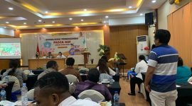 Suasana sosialisasi penanganan pasca ASF di aula salah satu hotel di Jalan Cenderawasih, Mimika, Papua Tengah, Selasa (3/9/2024), (Foto: Galeri Papua/Wahyu)