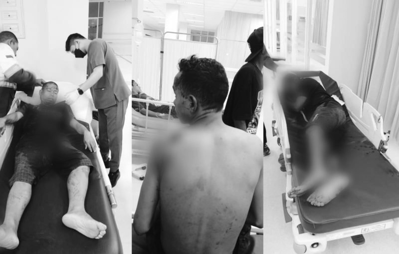 Ketiga korban pembacokan saat mendapat penanganan medis di RSUD Mimika. (Foto: Istimewa) 