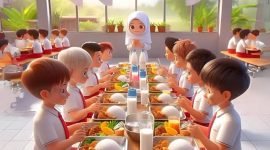 Ilustrasi program makan siang gratis. 