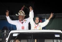 Pasangan calon Bupati dan Wakil Bupati Mimika nomor urut 2, Maximus Tipagau dan Peggi Patricia Pattipi. (Foto: Istimewa/Tim MP3)