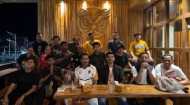 Foto bersama wartawan dan Satgas ODC di Mimika. (Foto: Istimewa/Satgas Humas ODC)B