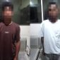 Dua tersangka kasus pembunuhan di Timika ditangkap polisi di lokasi pendulangan. (Foto: Istimewa/Humas Polsek Mimika Baru)