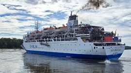 Ilustrasi kapal Pelni berlabuh di Pelabuhan Poumako, Timika, Papua Tengah. (Foto: Istimewa/Pelni Cabang Timika)