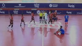 SMK PK Hermon melawan SMK Negeri 1 Singosari di Jakarta International Velodrome, Selasa (10/12/2024). (Foto: Istimewa/Tangkapan layar kanal YouTube Futsal Series)