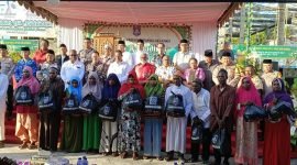 Foto bersama dalam giat safari ramadhan di Masjid Agung An-Nur Agats beberapa waktu lalu. (Foto: Istimewa/Humas Pemprov Papua Selatan)
