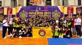 Kontingen Mimika raih juara umum II Taekwondo Papua Open 2025 di Jayapura. (Foto: Istimewa)