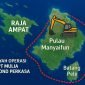 Peta Pulau Manyaifun dan Batang Pele, di Distrik Waigeo Barat Kepulauan, Kabupaten Raja Ampat, Papua Barat Daya, yang menjadi target operasi tambang nikel dari PT Mulia Raymond Perkasa. (Foto: Galeri Papua/Endy Langobelen regenerated by Open AI)