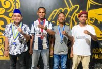 Perwakilan empat organisasi kemahasiswaan dari PMII, GMNI, PMKRI, dan GMKI Kabupaten Mimika. (Foto: Istimewa)