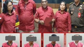 Kejati Papua resmi menetapkan empat orang sebagai tersangka dalam kasus dugaan tindak pidana korupsi pembangunan Venue Aeromodelling di Mimika, Papua Tengah. (Foto: Istimewa/Kejati Papua)