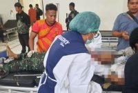 Jenazah Anggota Kodim 1715/Yahukimo, Serka SM, di RSUD Dekai, Yahukimo, Papua Pegunungan. (Foto: Istimewa)