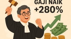 Ilustrasi kenaikan gaji hakim. (Foto: Galeri Papua/Endy Langobelen regenerated by Open AI)