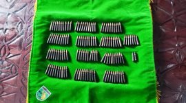 129 amunisi yang ditemukan di TPA Iwaka dan diserahkan ke Kodim 1710/Mimika. (Foto: Istimewa/Kodim 1710 Mimika)