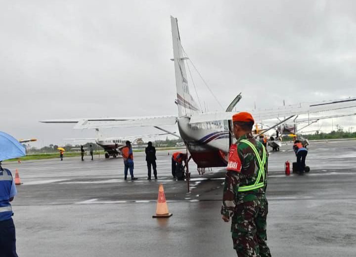 Situasi di Bandara Mozes Kilangin Timika, Kabupaten Mimika, Papua Tengah. (Foto: Istimewa/Satgas Korpasgat TNI)