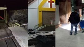 Sejumlah fasilitas umum dan rumah ibadah di Nabire, Papua Tengah, rusak akibat gempa. (Foto: Istimewa/kiriman warga)