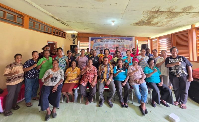 Lembaga masyarakat adat (LMA) Sorong Selatan (Sorsel), Papua Barat Daya, mendukung penuh program makan bergizi gratis (MBG). (Foto: Galeri Papua/Bele Pulo)