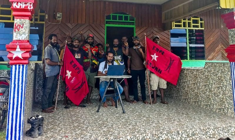 KNPB Wilayah Yalimo menggelar konferensi pers di Kantor KNPB Yalimo, Jumat (19/9/2025). (Foto: Istimewa/KNPB Wilayah Yalimo)
