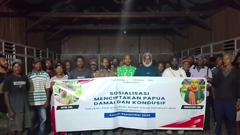 Masyarakat Kaiso saat mengikuti kegiatan Kamtibmas. (Foto: Galeri Papua/Bele Pulo)