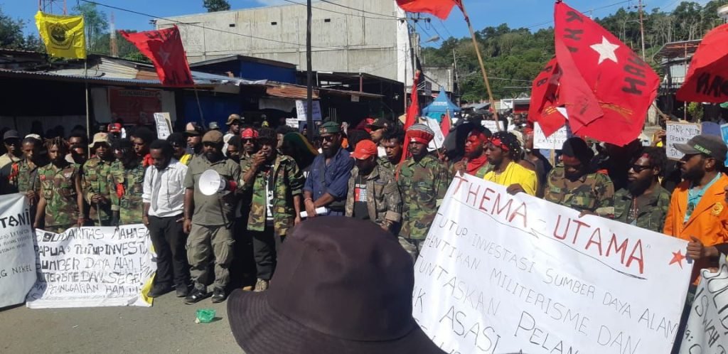 KNPB melakukan aksi demonstrasi di Jayapura, Papua, dalam momen Hari Tani Nasional, Rabu (24/9/2025). (Foto: Istimewa/KNPB)