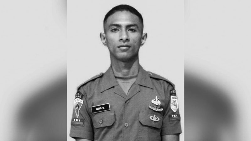 Pratu Haris Umaternate, Pajurit TNI Satgas Pamtas RI PNG Statis Yonif 753/AVT yang gugur dalam kontak tembak di Distrik Kiwirok, Kabupaten Pegunungan Bintang, Papua Pegunungan, Kamis (25/9/2025). (Foto: Istimewa)