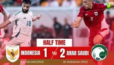 Timnas Indonesia tertinggal 1-2 dari Arab Saudi pada babak pertama. (Foto: Istimewa/IG: @timnas.indonesia)