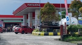 SPBU di Jalan Yos Sudarso, Mimika, Papua Tengah. (Foto: Galeri Papua/Ahmad)